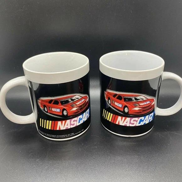 2 NASCAR Mugs Coffee Cups Sherwood Collectibles 2005 Set of 2 Racing Cars Logo - Picture 7 of 7
